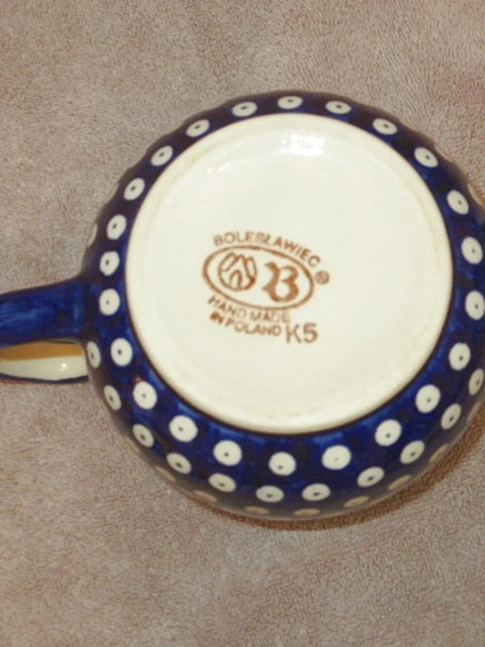 Polish Pottery Blue Rose Flowering Peacock Tea Pot 32 oz Boleslawiec Stoneware